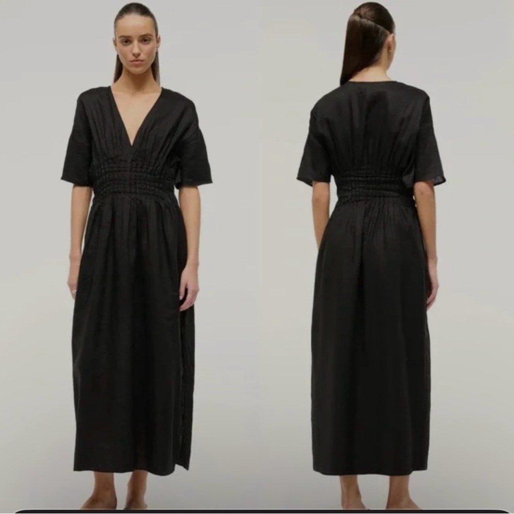 Staud linen black dress XS